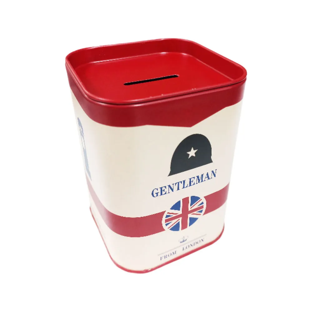 Piggy Bank Ref HC-07416 Tin Box Metal 10*7cm, Gentleman Meli Melo