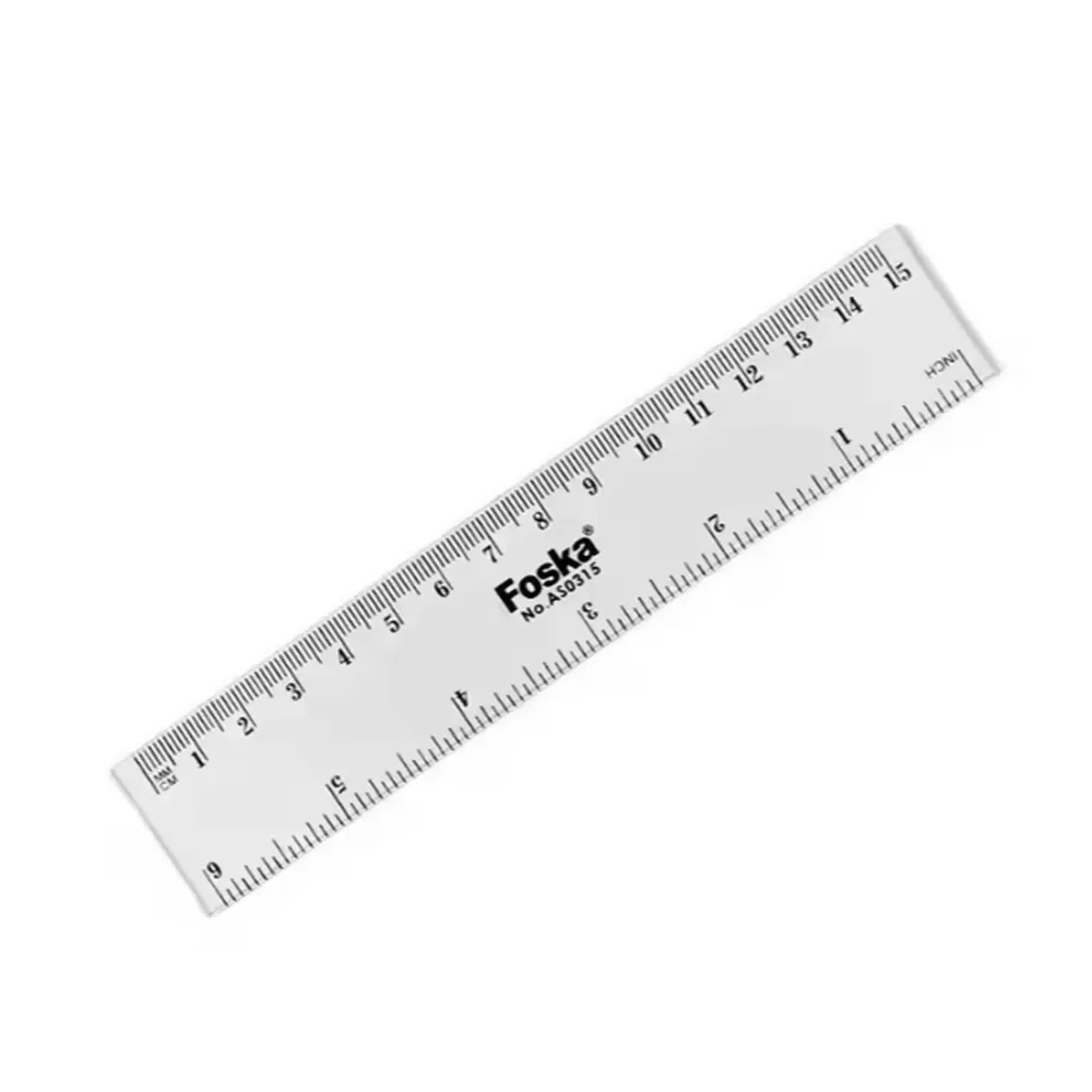 Plastic Ruler Ref AS0315 15cm, Transparent Foska