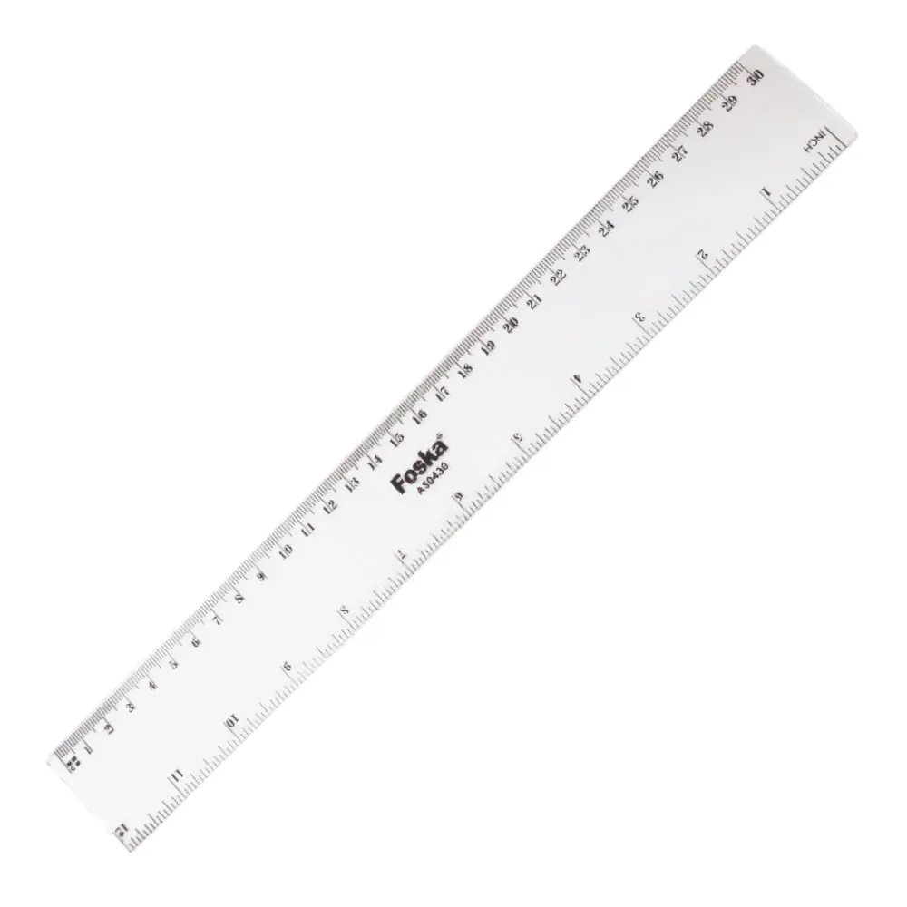 Plastic Ruler Ref AS0430 30cm, Transparent Foska