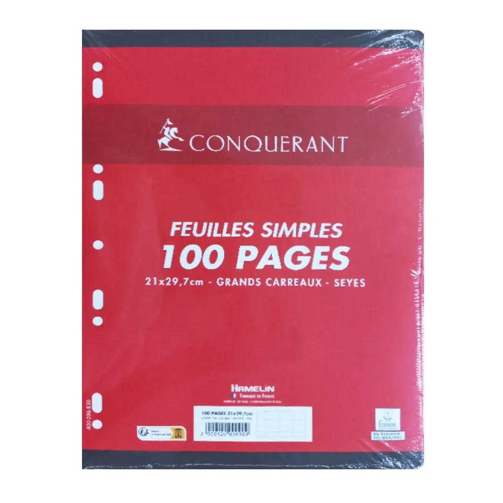 Refill Sheets - 9 Hole Ref 100102990 A4, 100 pages, 90gsm, Seyes Conquerant