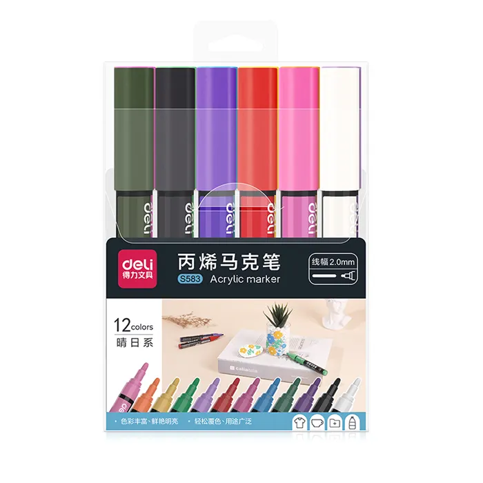 Acrylic Marker Ref S583 12 Neon Colours Deli
