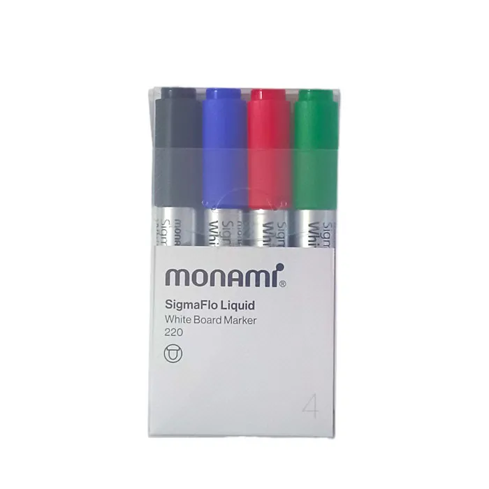 Whiteboard Marker Ref MON500 Red/Blue/Green/Black [Pk 4] MonAmi