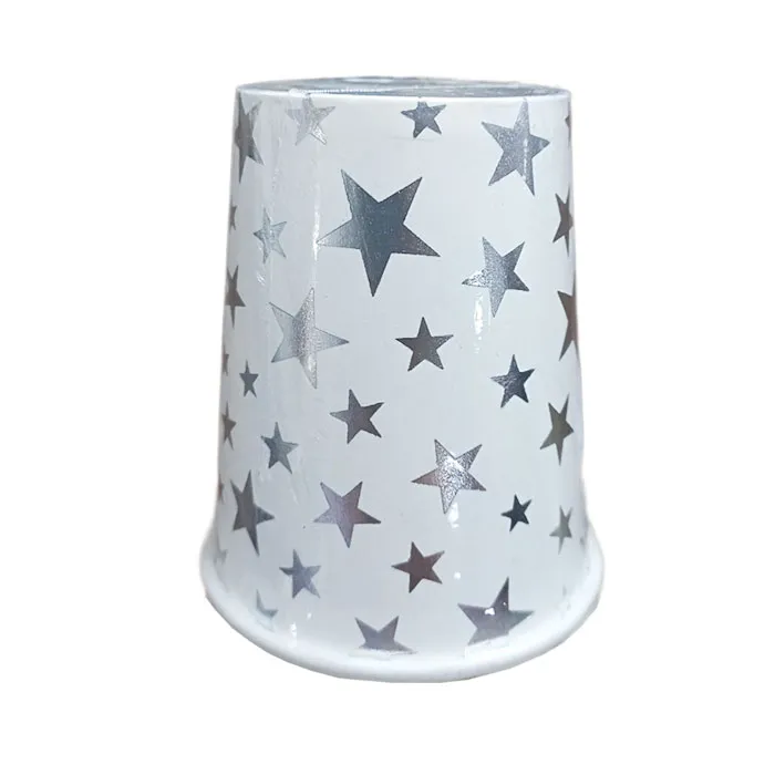 Paper Cup Party Silver Star [pk10] 230g , Assorted Colors WTC