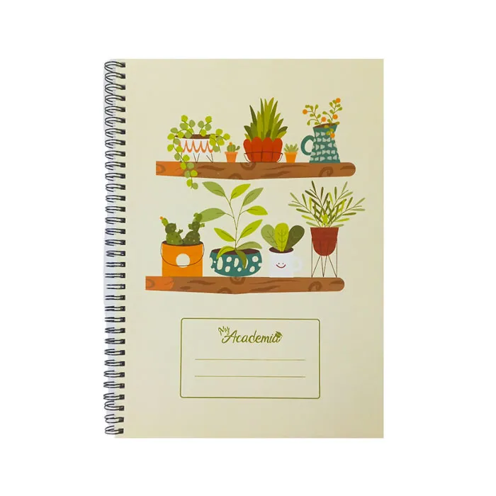 Spiral Notebook A4, 120 Sheets Ruled, Plants My Academia