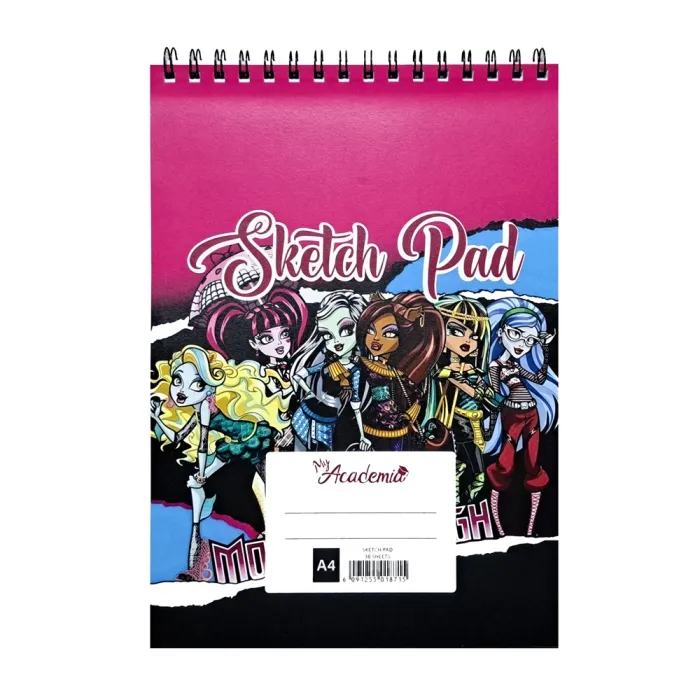 Sketch Book A4, 30 Sheets, Monster High My Academia