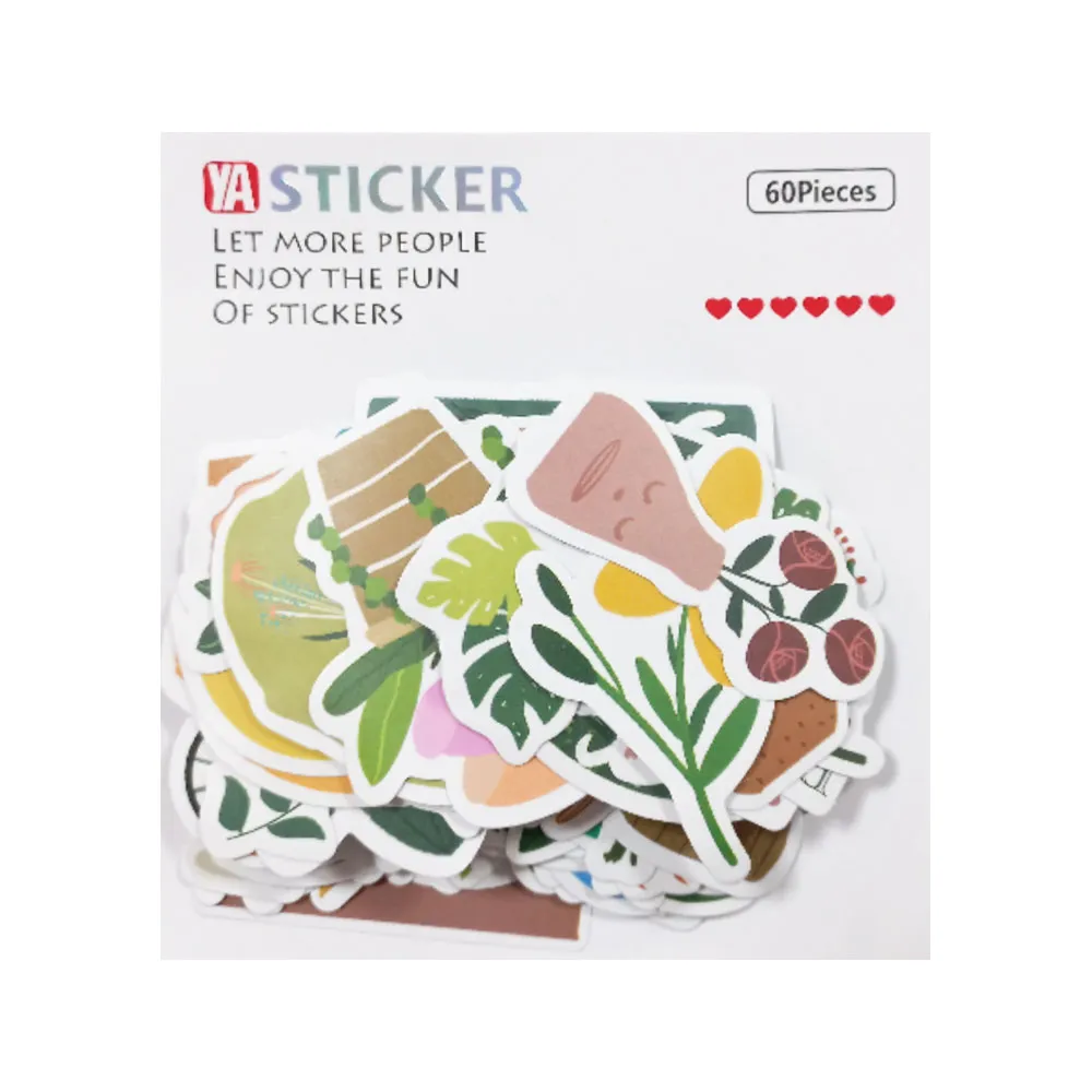 Sticker Ref YC6069 Flower, 60 Pcs, 5-7cm Meli Melo