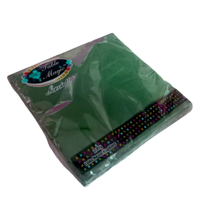 Napkins Ref CQS2-25C Dark Green, 2 Ply [330mm*330mm] Pk25 Table Magic