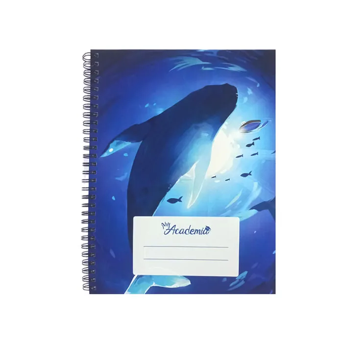 Spiral Notebook  B5, 120 Sheets Ruled, Blue Whale  My Academia