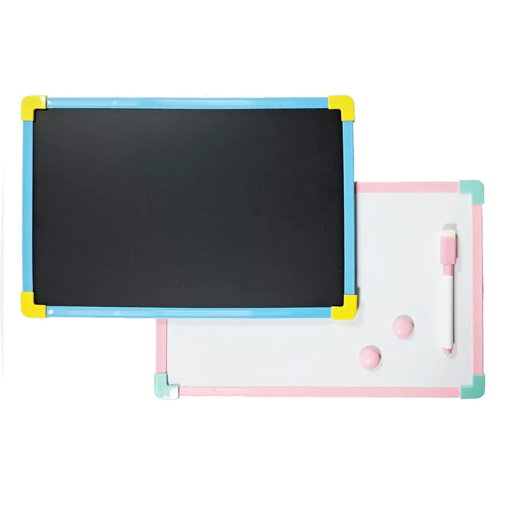 Whiteboard + Blackboard 6205-2 A4, Plastic with Mini Marker MeliMelo