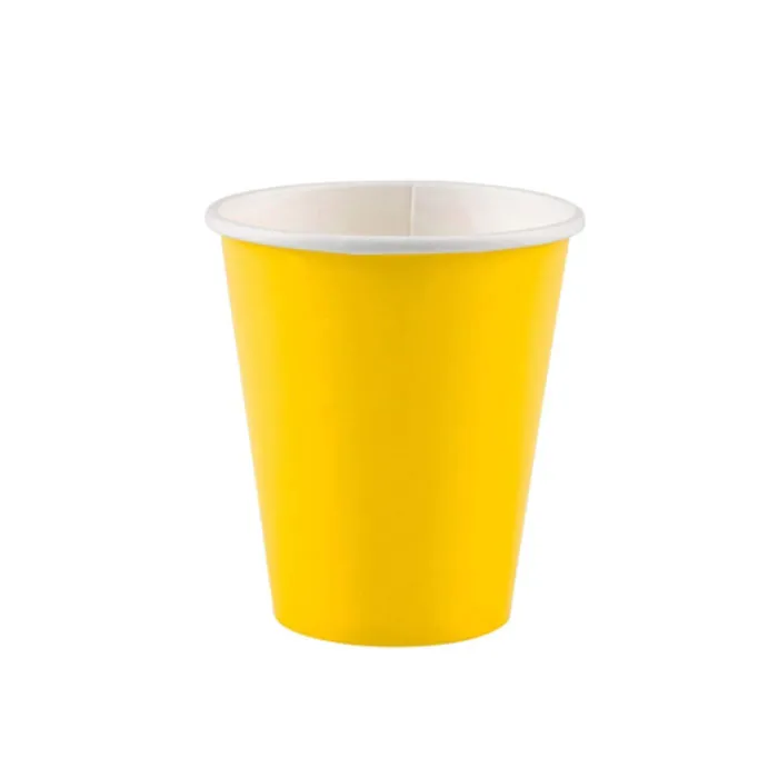 Disposable Paper Cup  200ml ,Yellow [Pk 10] WTC