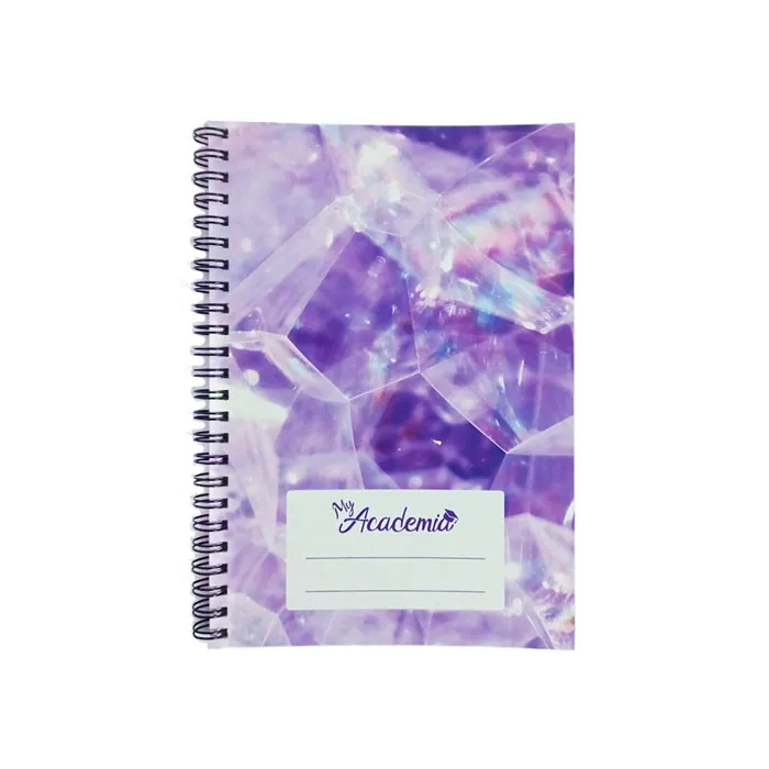 Spiral Notebook  A5, 120 Sheets Ruled, Crystals My Academia 