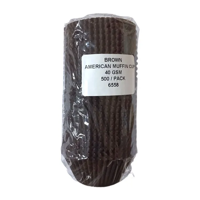Paper Cake Cups Ref 6558 Brown, American [Pk 500] LLM