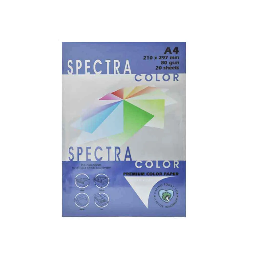 Colour Paper Ref IT42A A4 Cobalt, 80gsm [Pk 20] Spectra Colour