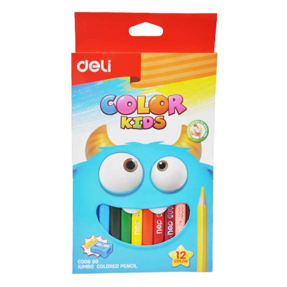Jumbo Colored Pencils Ref C00600 12 Colors Deli