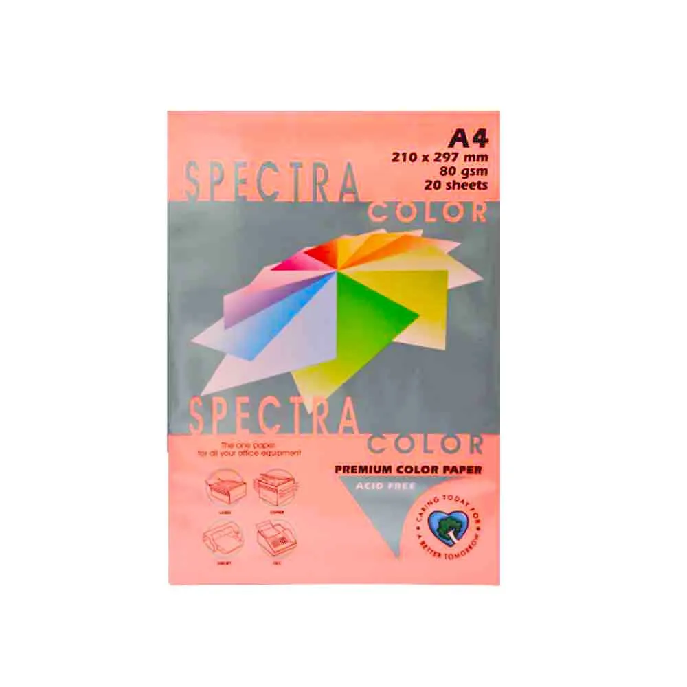 Colour Paper Ref IT342 A4 Cyber Pink, 80gsm [Pk 20] Spectra Colour