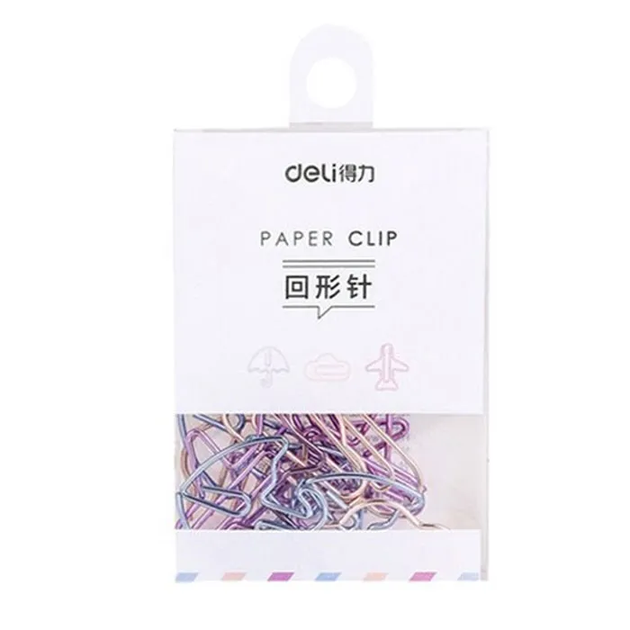 Paper Clips Ref 0055 12 pcs, designed clips Deli