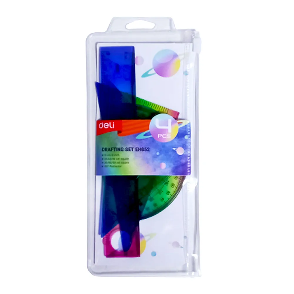 Drafting Ruler H652 4  pces et(Ruler:15 cm) Deli