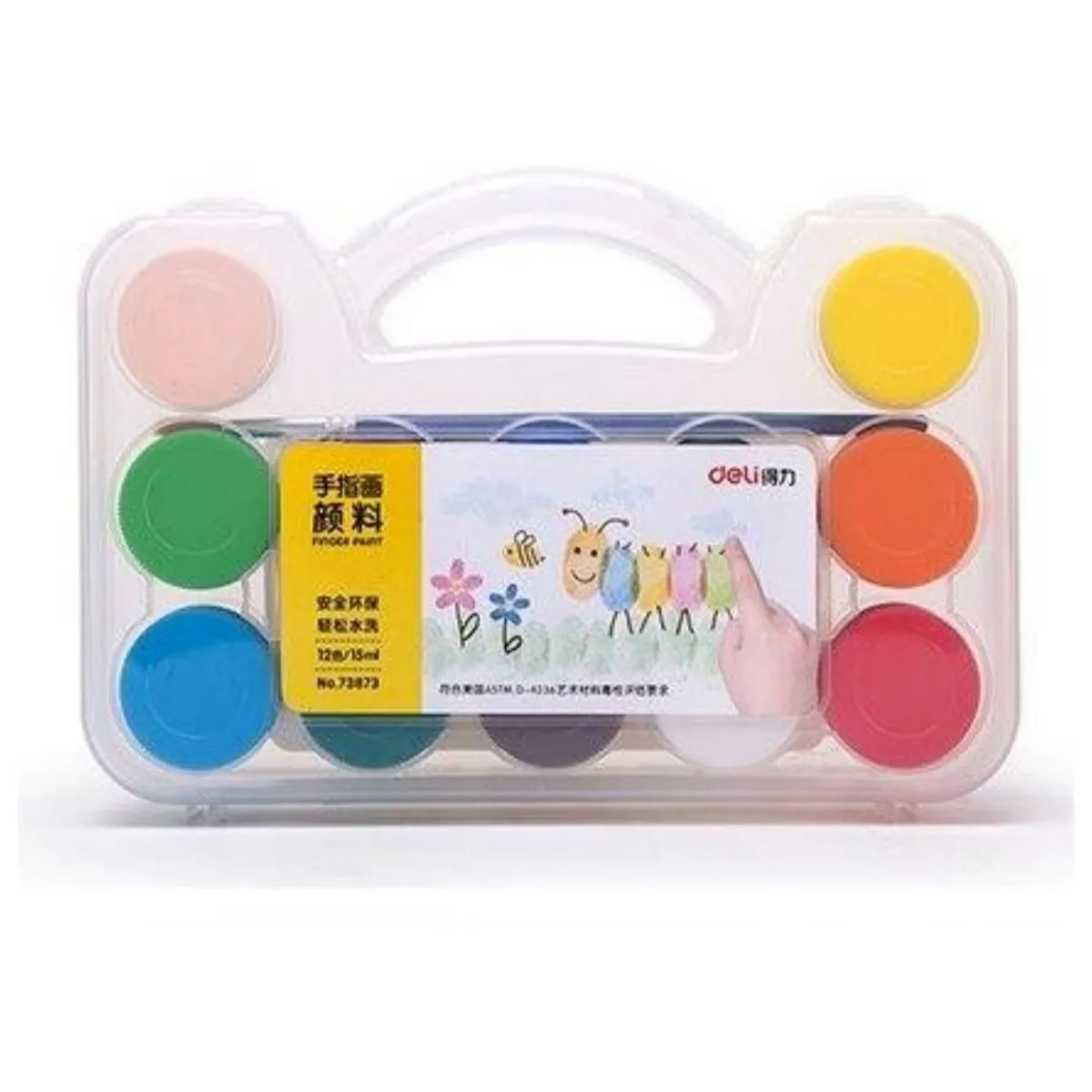 Finger Paint Ref 73873 12 Colours, 15ml Deli