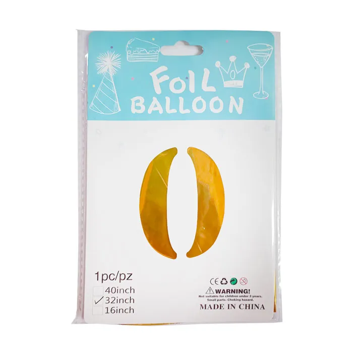 Foil Balloon No.0 32" Gold CML 