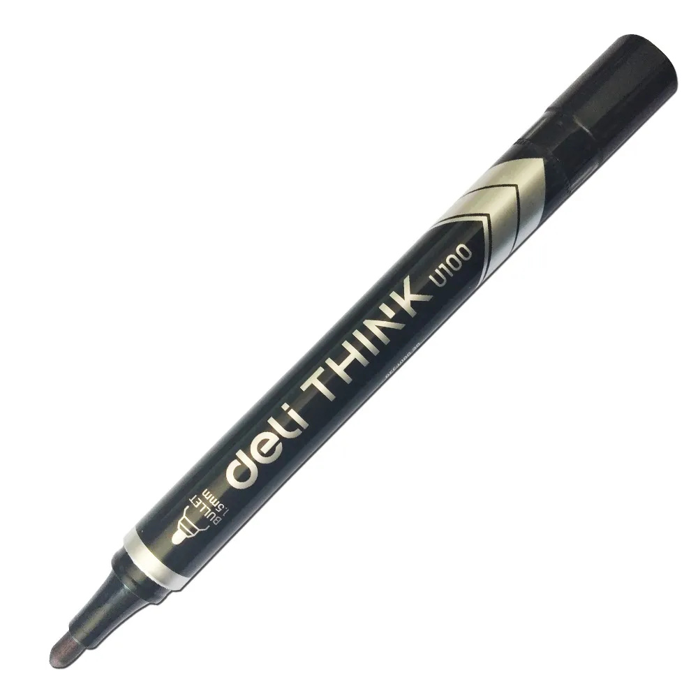 Permanent Marker Think Ref U10020 Black , Bullet Tip 1.5mm Deli