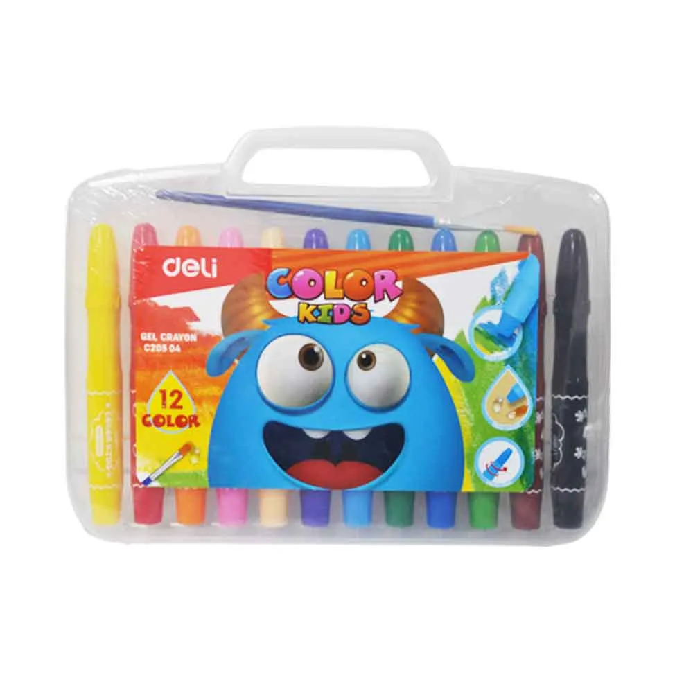 Gel Crayon Ref C20504 12 Colors Deli