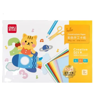 Card Stock Ref 74804 A4, 3*10 Assorted Colours, 180g Deli