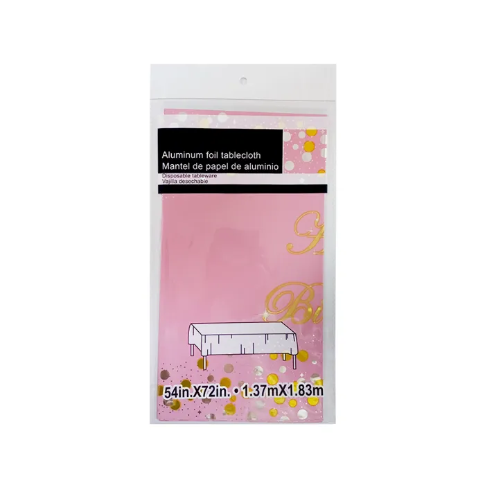 Table Cover Aluminium Ref LC233 Sparkling Happy Birthday, 1.37m*1.83m, Colour Varies FW