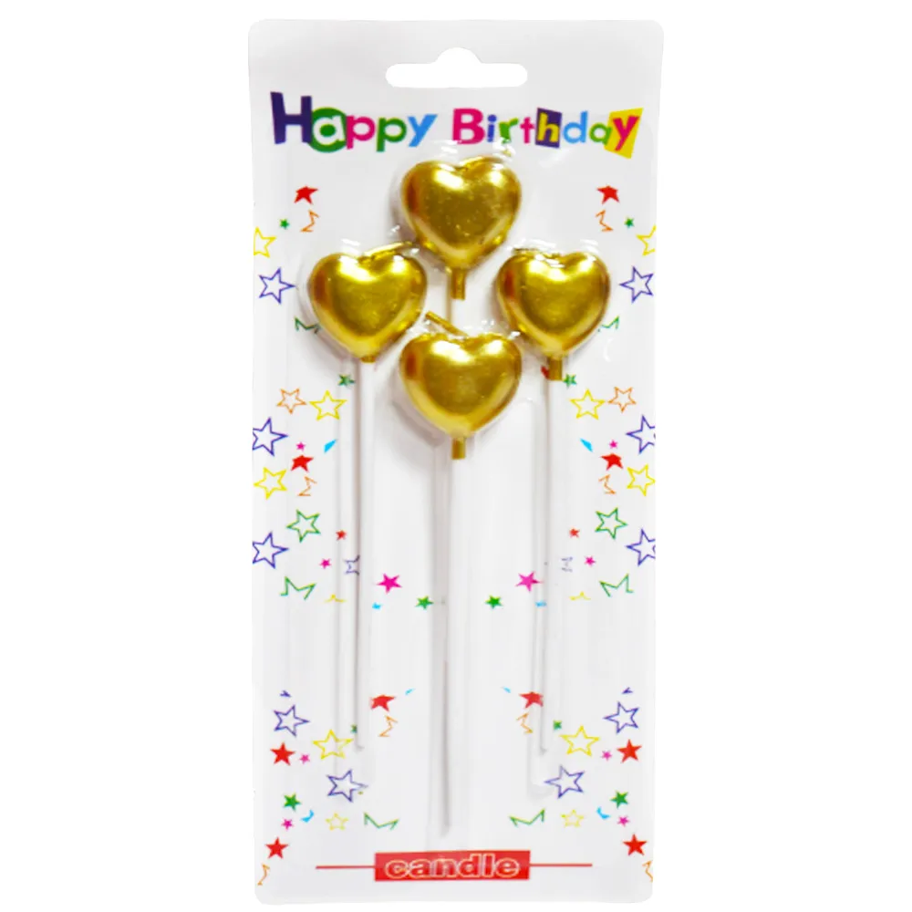 Candles Silver Plated Gold Heart - Pack of 4 WTC