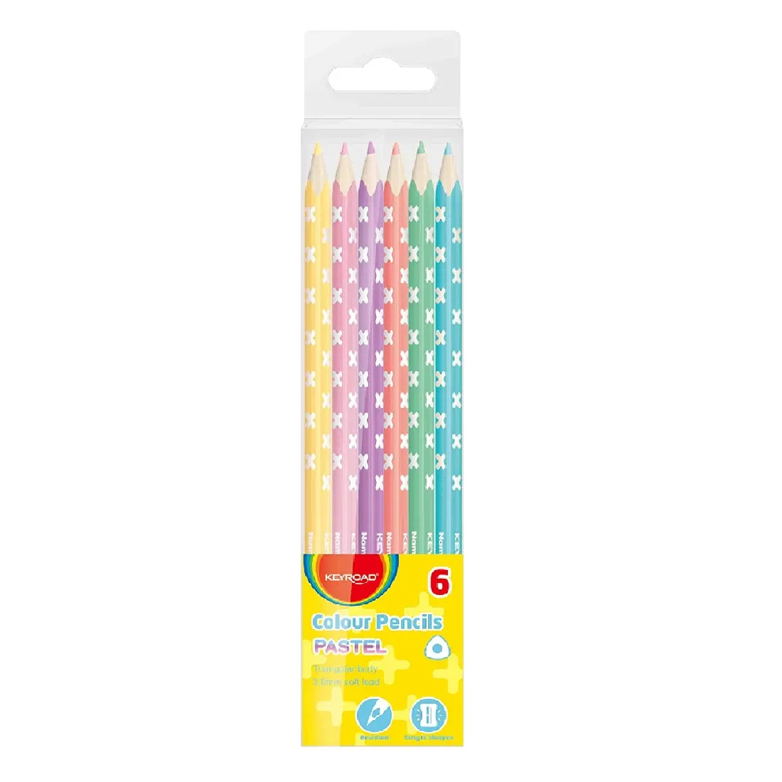 Colored Pencil KR971871 6 Pcs Soft Pastel KeyRoad