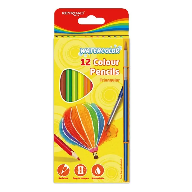 Colored Pencil  Ref KR971872 12 pcs, water color, triangular KeyRoad