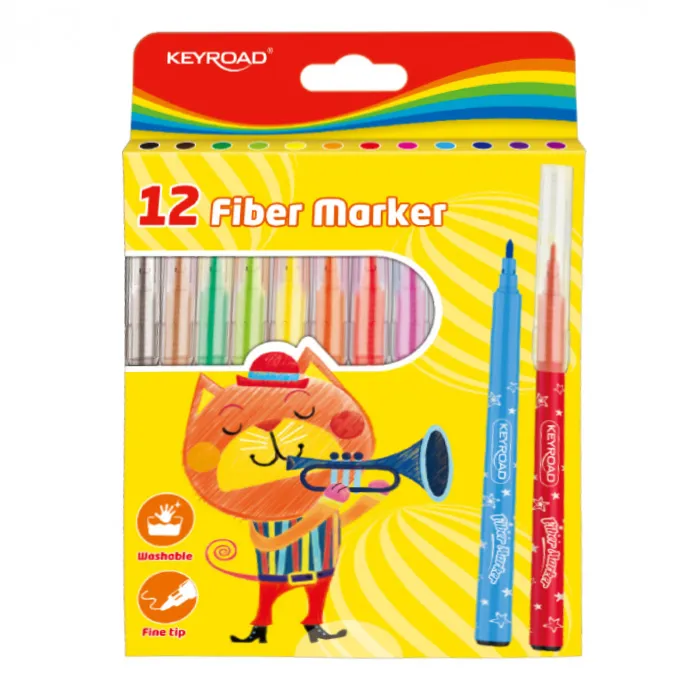 Colored Fiber Marker Ref KR971587 12 Pcs Keyroad