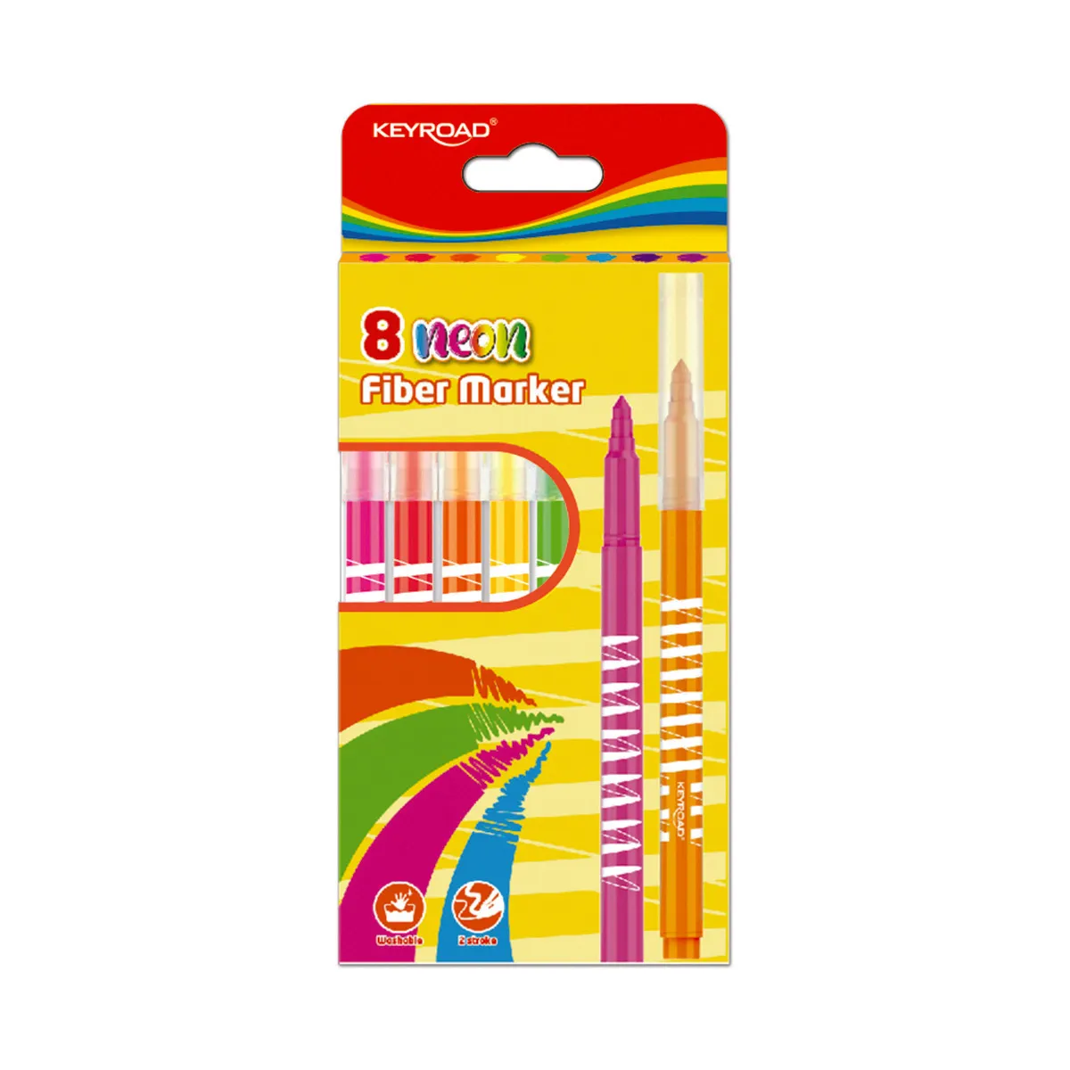 Colored Fiber Marker Ref KR971875 Neon [pk8] washable KeyRoad