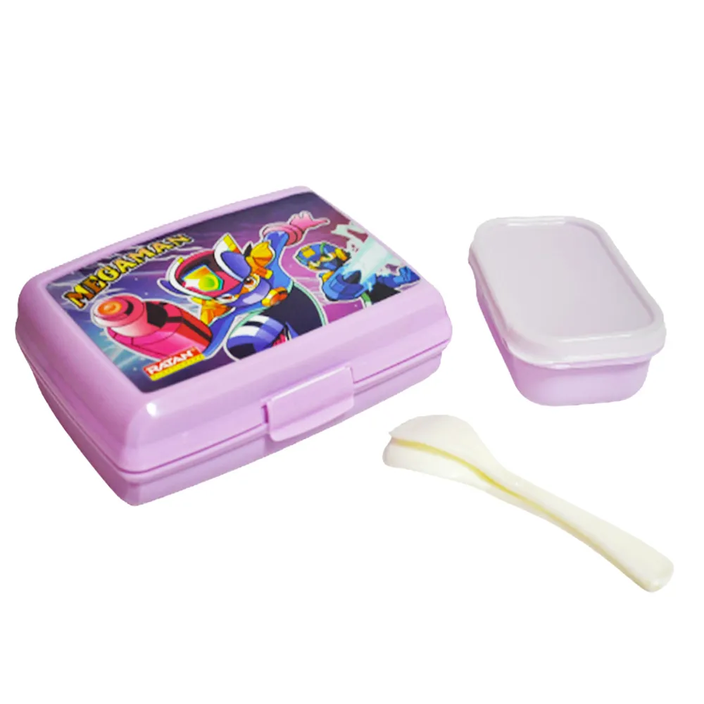 Lunch Box Ref RP18031 [Megaman] Good Day, Box, Fork + Spoon Ratan
