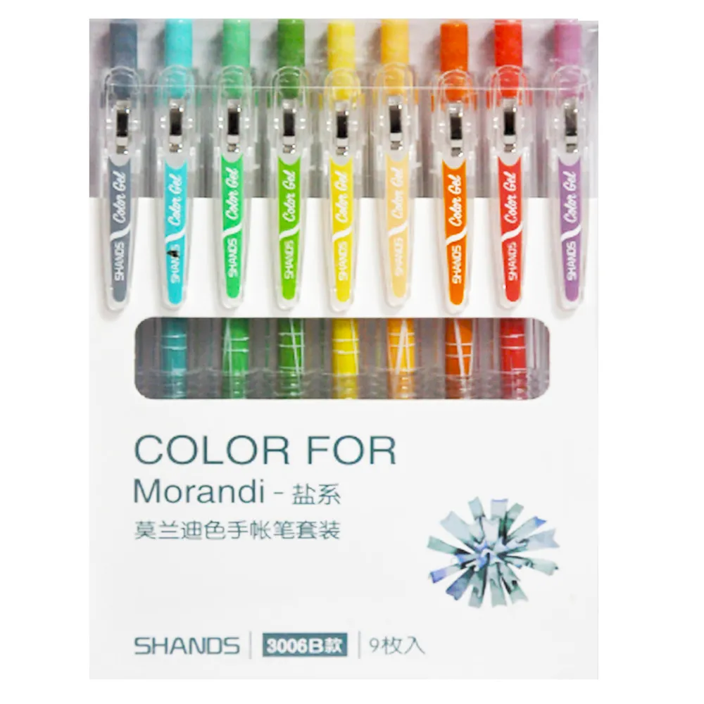Gel Pen Retractable Ref 671 Color Ink - Morandi Shade 3006B - Pk 9 MeliMelo