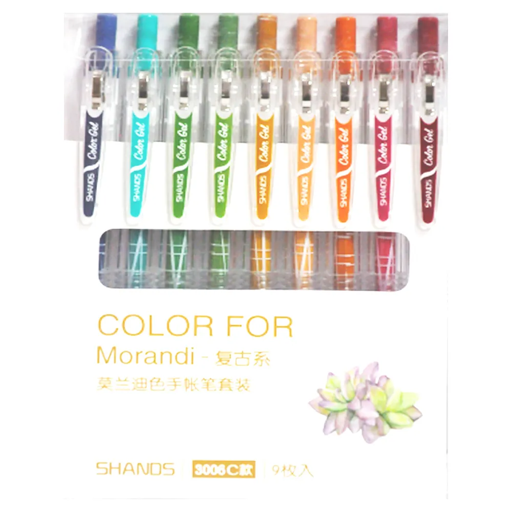 Gel Pen Retractable Ref 671 Color Ink - Morandi Shade 3006C - Pk 9 MeliMelo