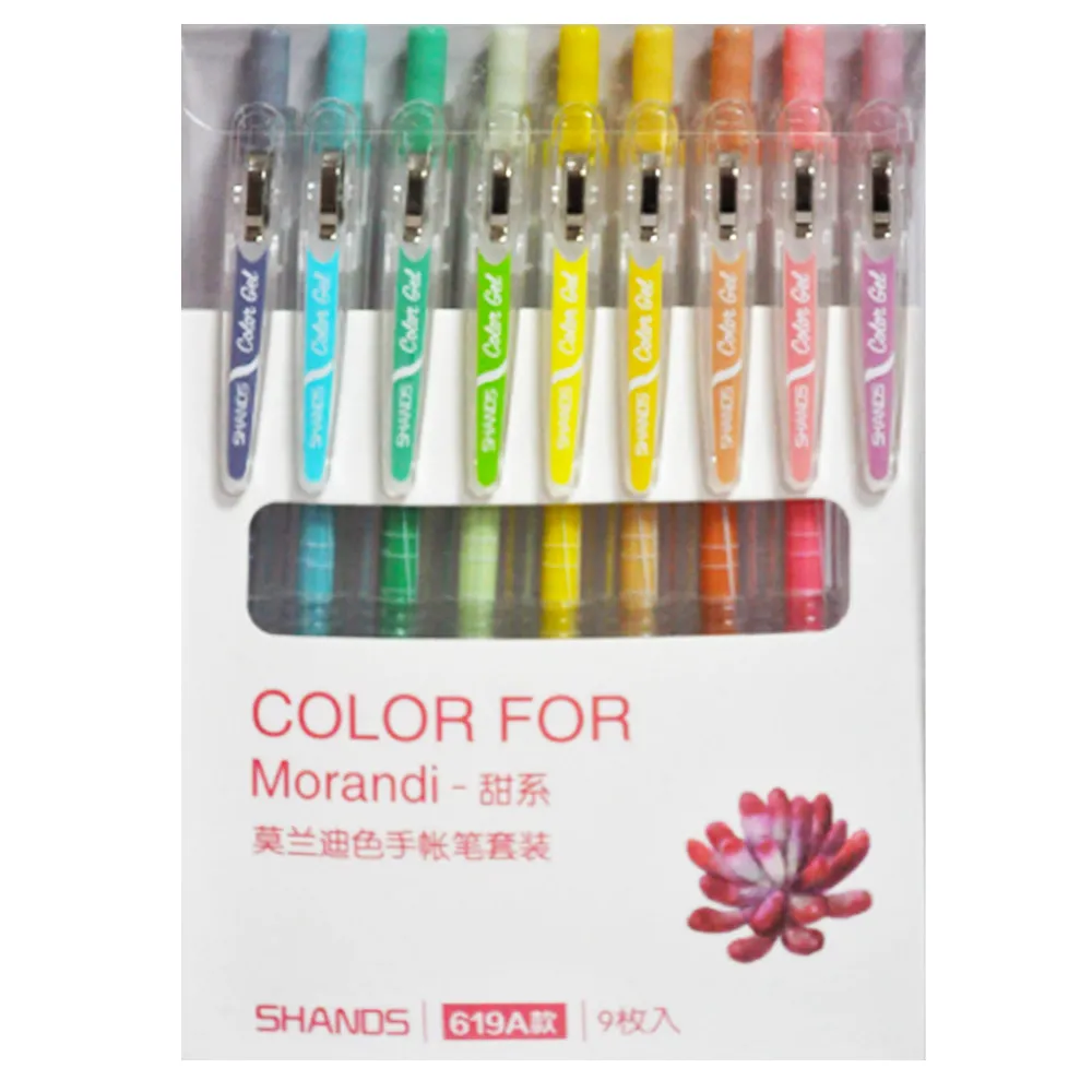 Gel Pen Retractable Ref 671 Color Ink - Morandi Shade 619A - Pk 9 MeliMelo