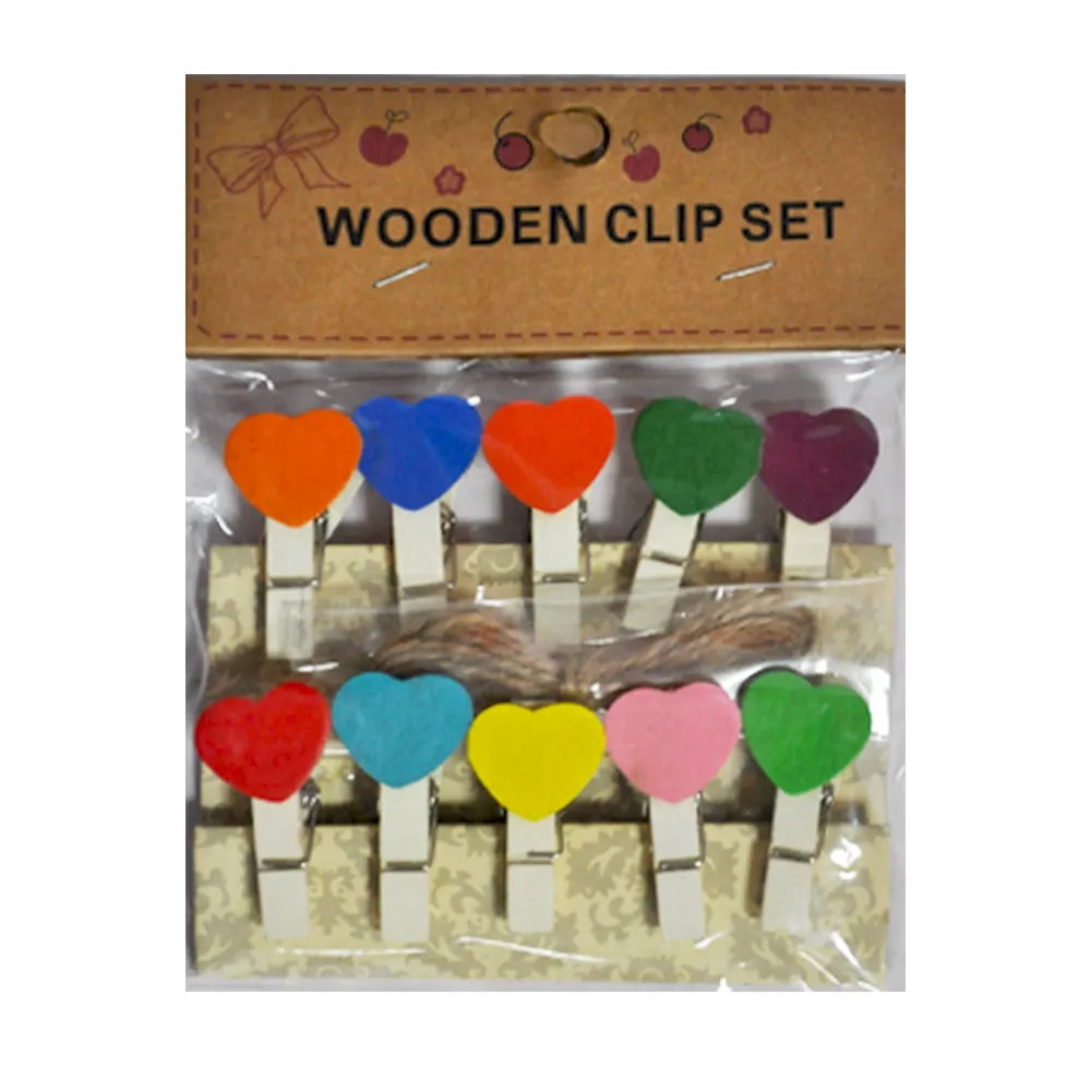 Wooden Clip Ref WW6772-145 Heart [Pk 10] FW