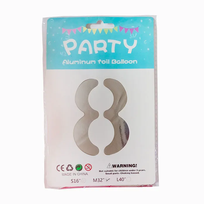 Foil Balloon No.8 32" Silver CML