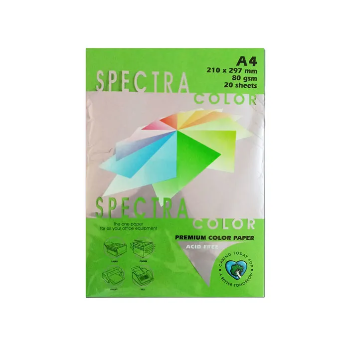 Colour Paper Ref IT321 A4 Cyber Green, 80gsm [Pk 20] Spectra Colour