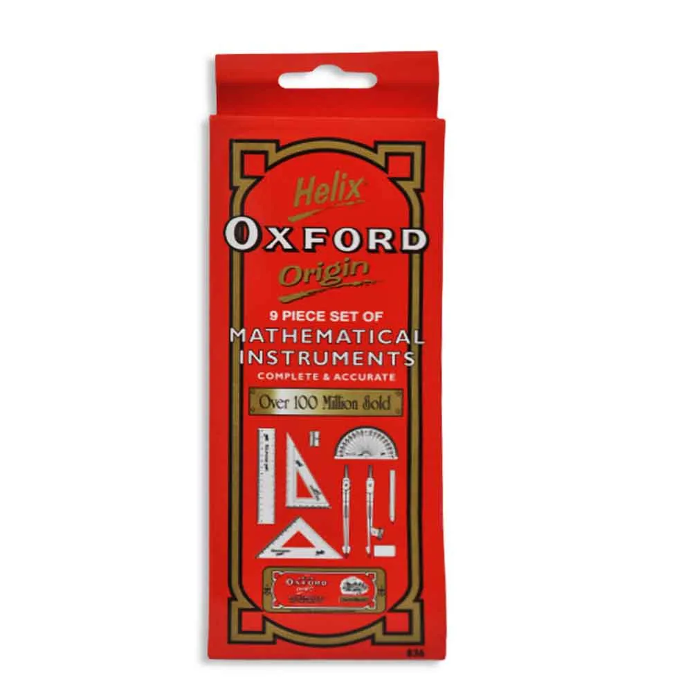 Mathematical Instruments Ref B836 Set of 9, Red Box Helix
