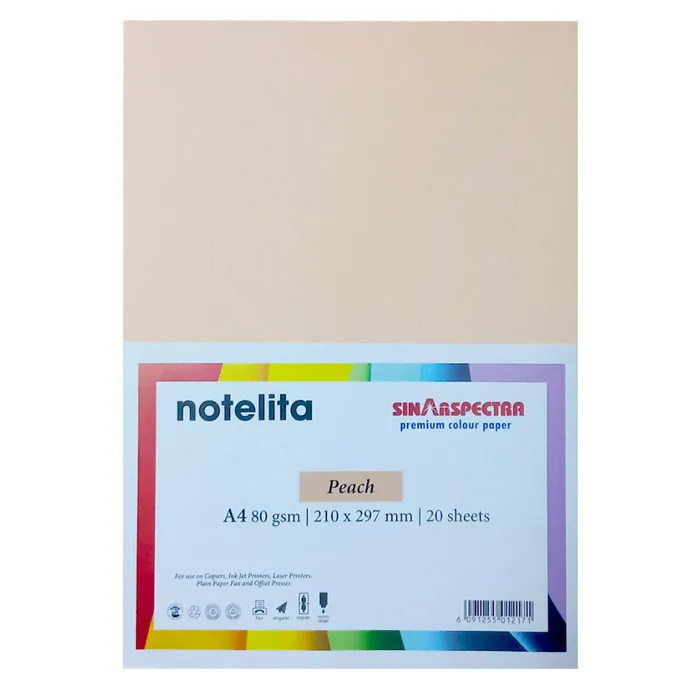 Colour Copy Paper A4 Peach, 80gsm [Pk 20] Sinar Spectra