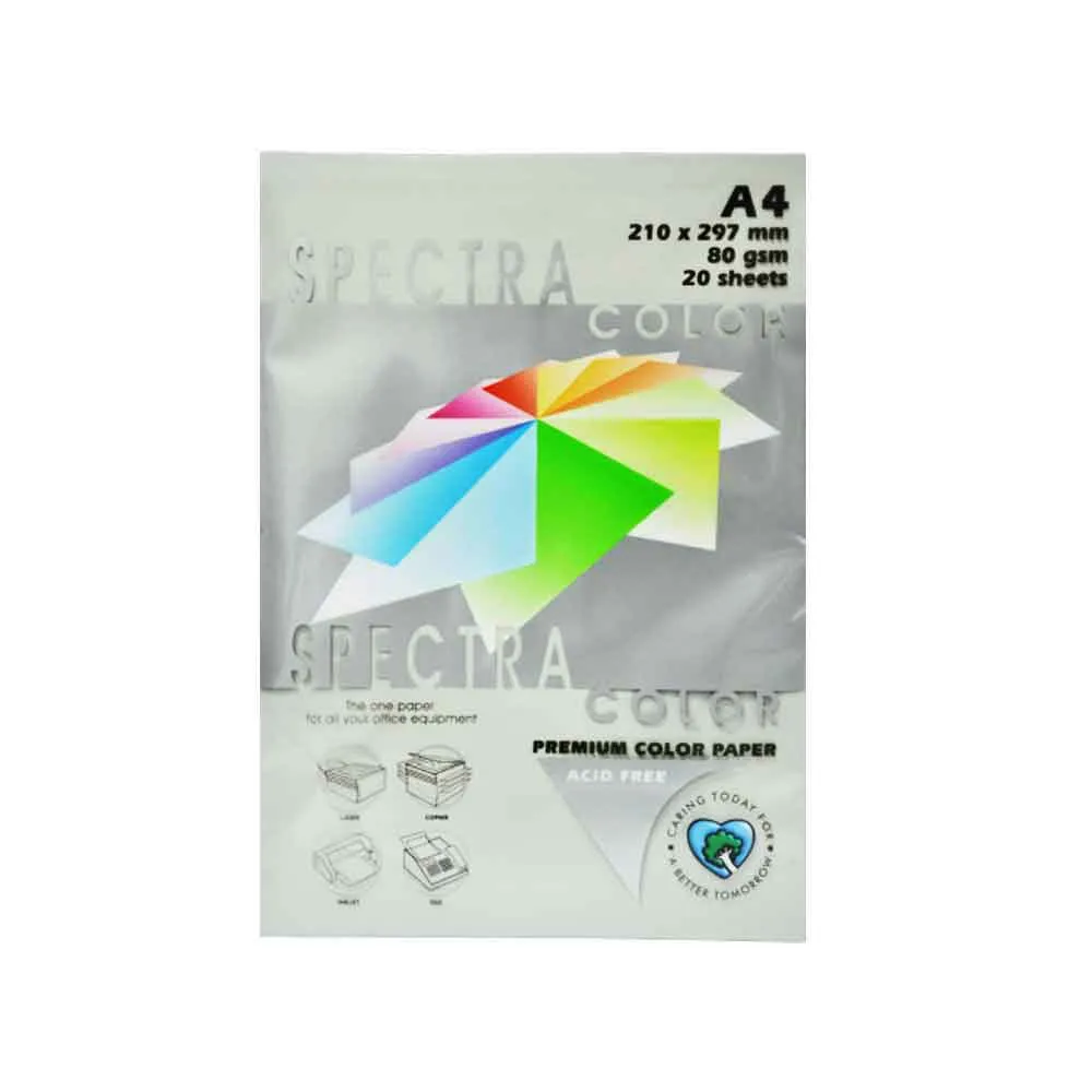 Colour Paper Ref IT272 A4 Platinum, 80gsm [Pk 20] Spectra Colour