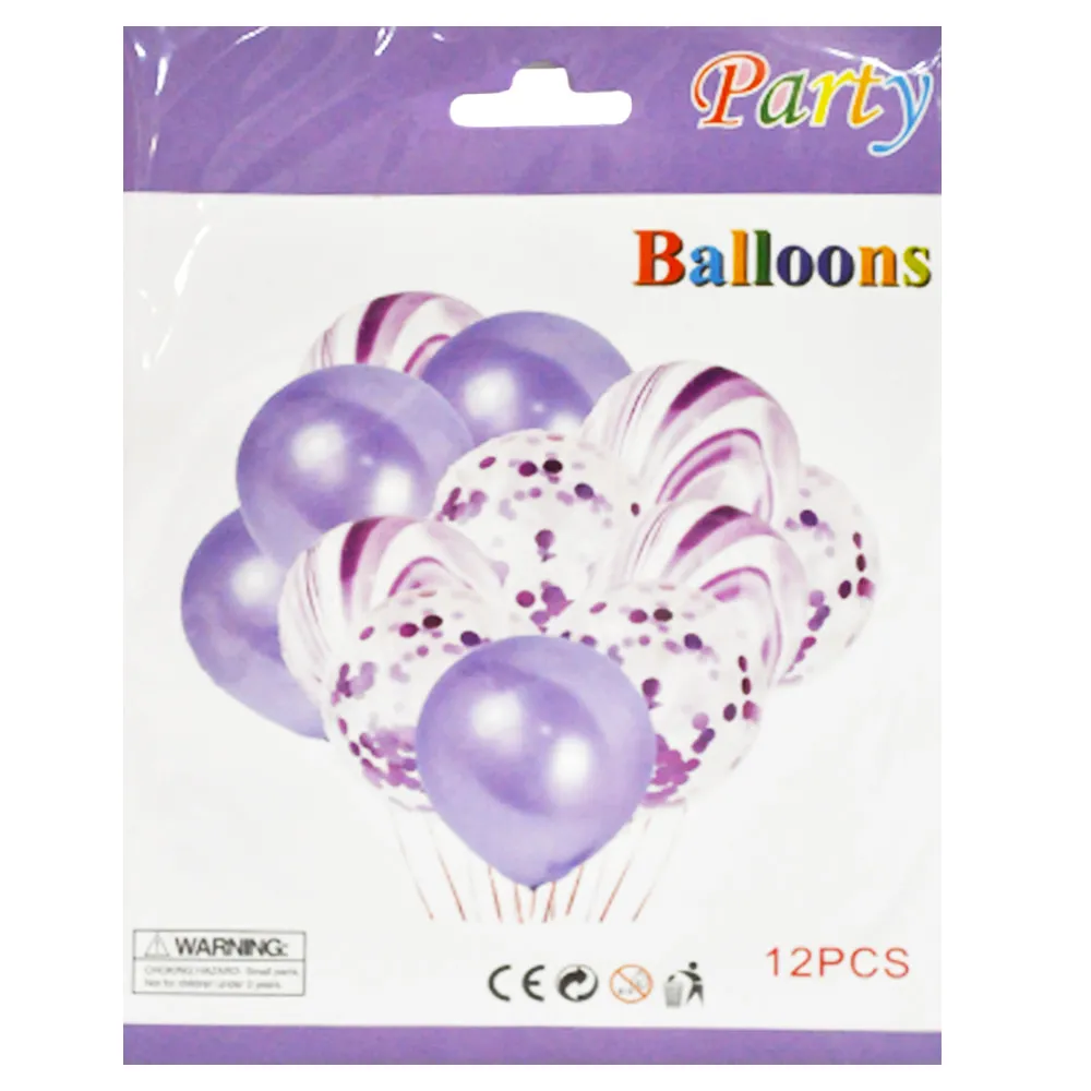 Birthday Balloons Ref YW3189-2A6P Purple Set [12pcs] FW