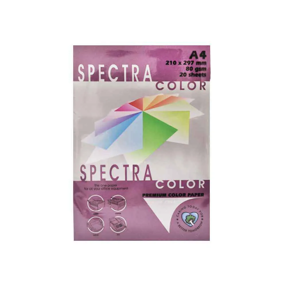 Colour Paper Ref IT44A A4 Raspberry, 80gsm [Pk 20] Spectra Colour