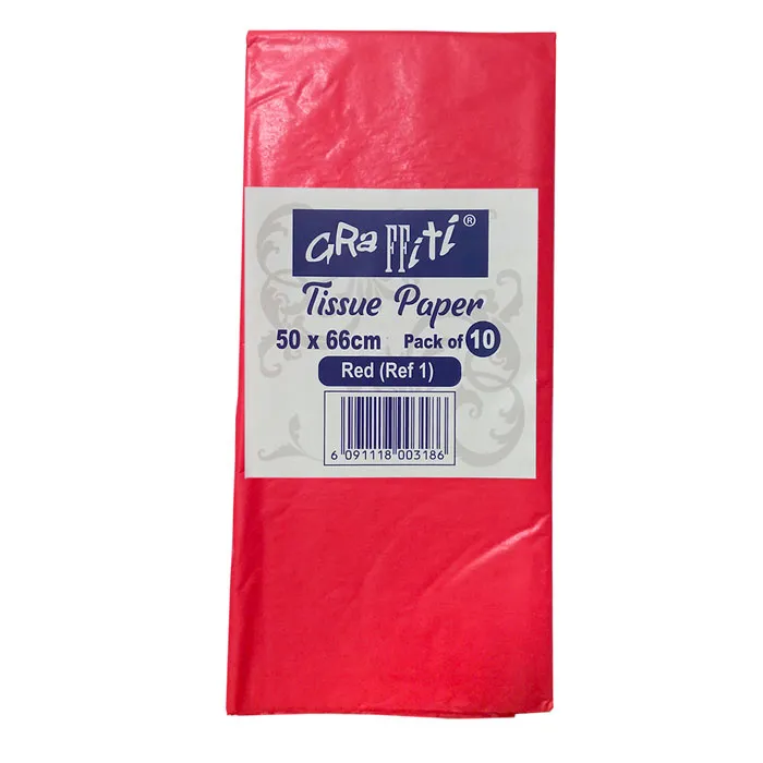 Paper Mousseline Ref 10B-1 Red, 10 Sheets Graffiti