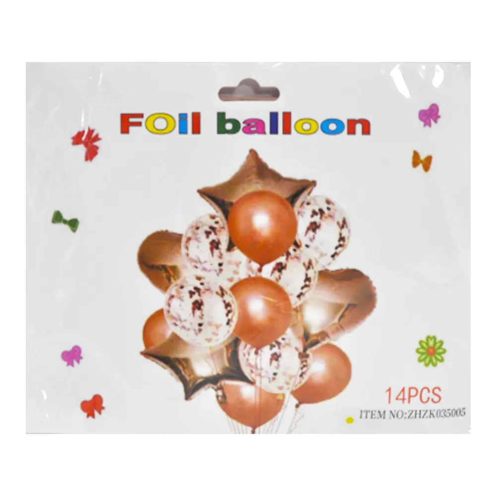 Birthday Balloons Ref YW3175-4AP Rose Gold Set [14pcs] FW