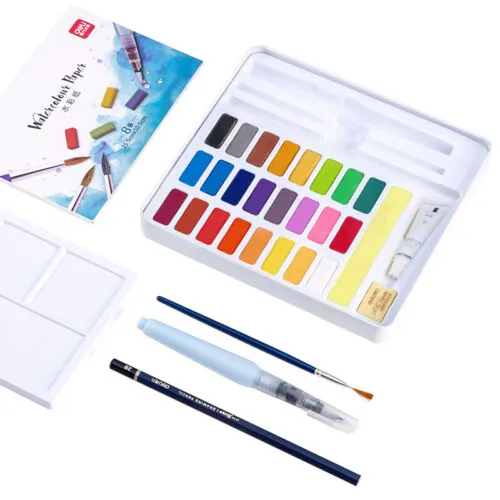 Water Colour Ref 73876 Metal Box, 24 Colours Deli