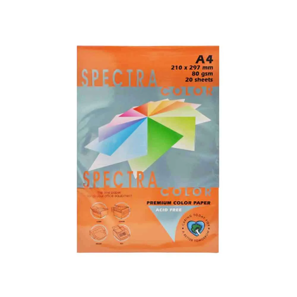 Colour Paper Ref IT240 A4 Saffron, 80gsm [Pk 20] Spectra Colour