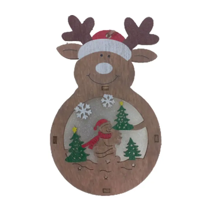 Xmas Deco Ref LH138-2060 Wood light Snowman AFC