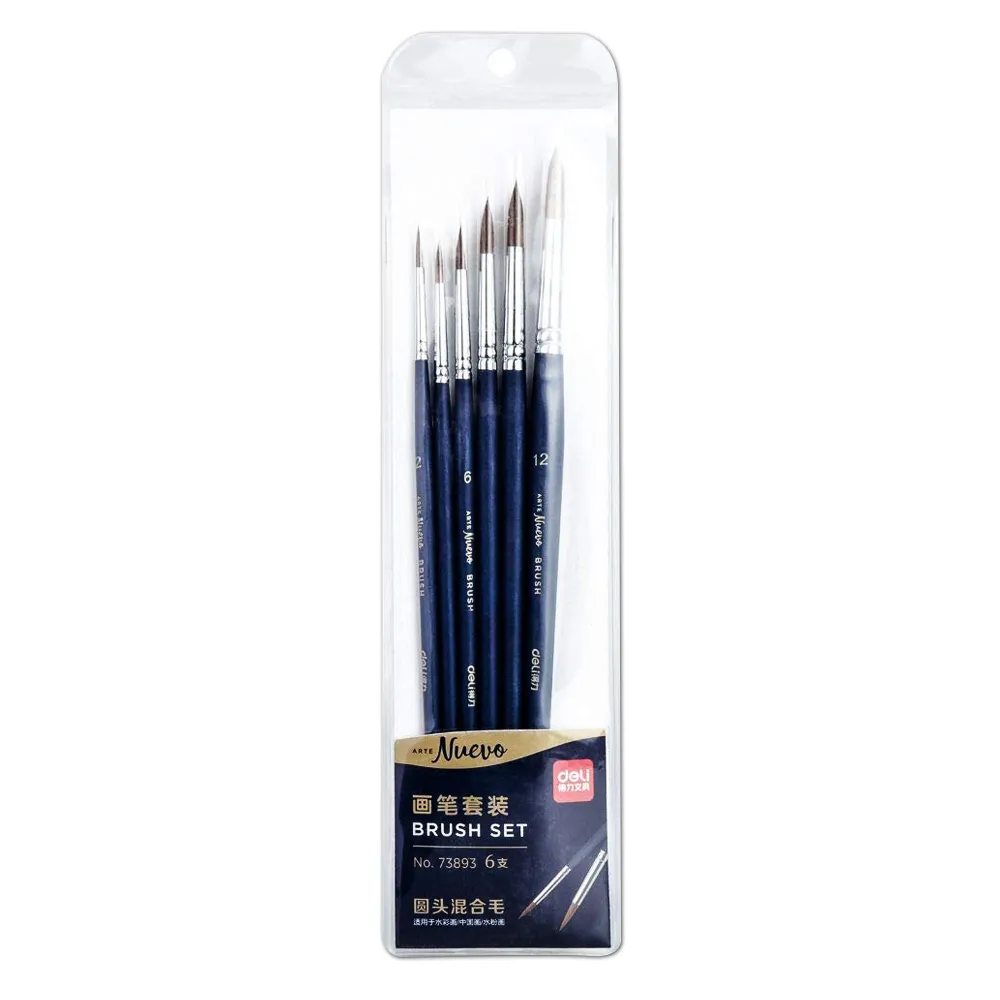 Brush Set Ref 73893 Pk 6: Round Brushes [Navy Blue] Nuevo Deli